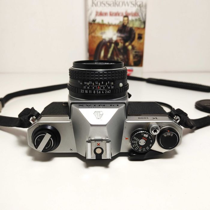 Następca Spotmatic -a Pentax Asahi K1000 z lens SMC Pentax -M 50mm 1:2