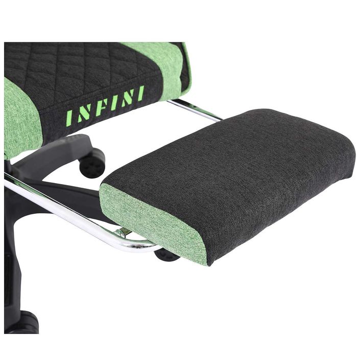 Fotel Gamingowy z podnóżkiem INFINI Core Green z tkaniny