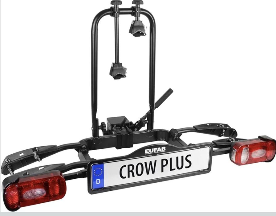 Bagażnik rowerowy na hak Eufab Crow Plus, składany, uchylny, 2 rowery