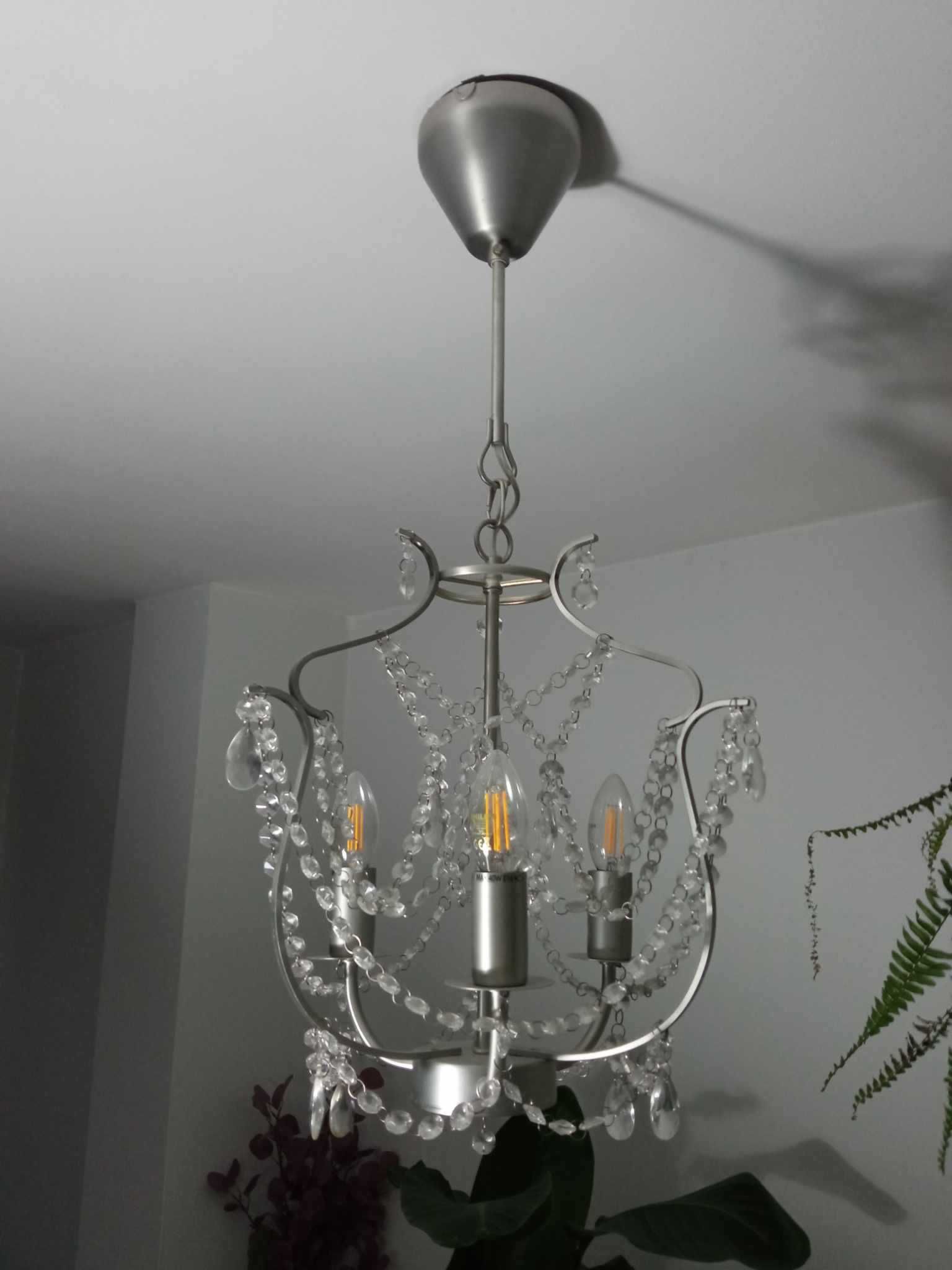 Ikea Kristaller Żyrandol / Chandelier + żarówki, stan bdb