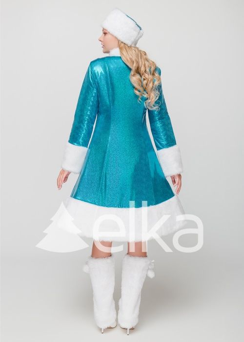 Костюм Снігуроньки Стелла біла, золото, блакитна шуба