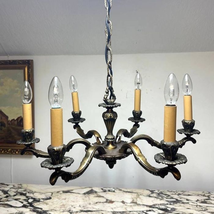 Бронзова люстра на 6 ламп 7466