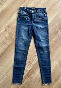 Granatowe spodnie jeansowe, jeansy skinny, Morgan, xs, NOWE