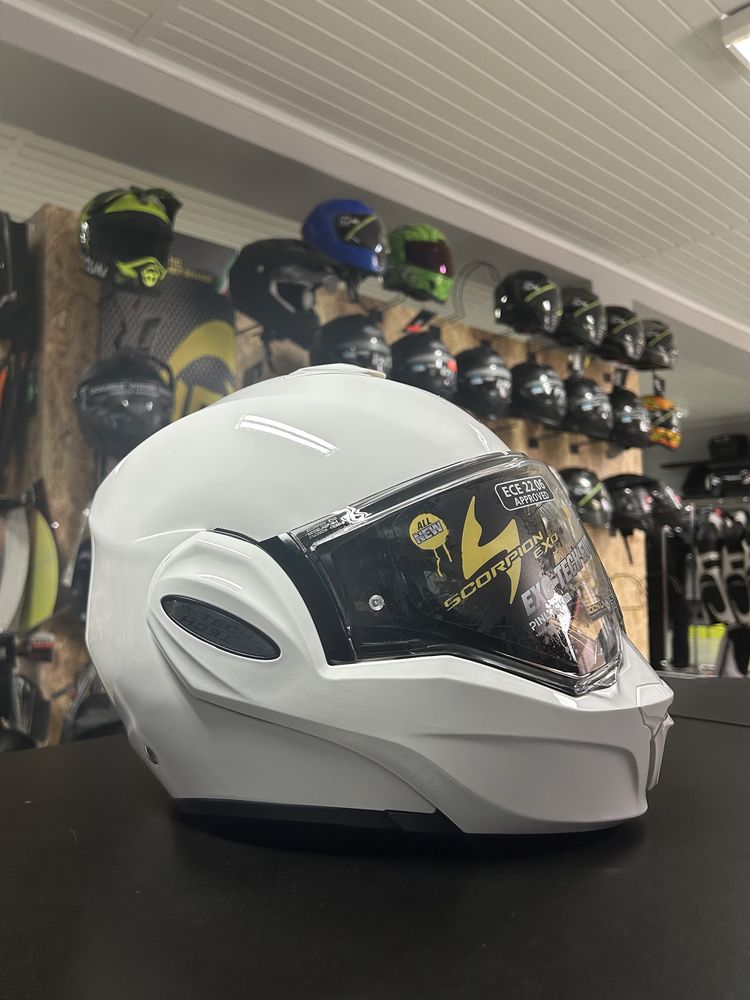 kask motocyklowy scorpion exo- tech evo biały r. s, m