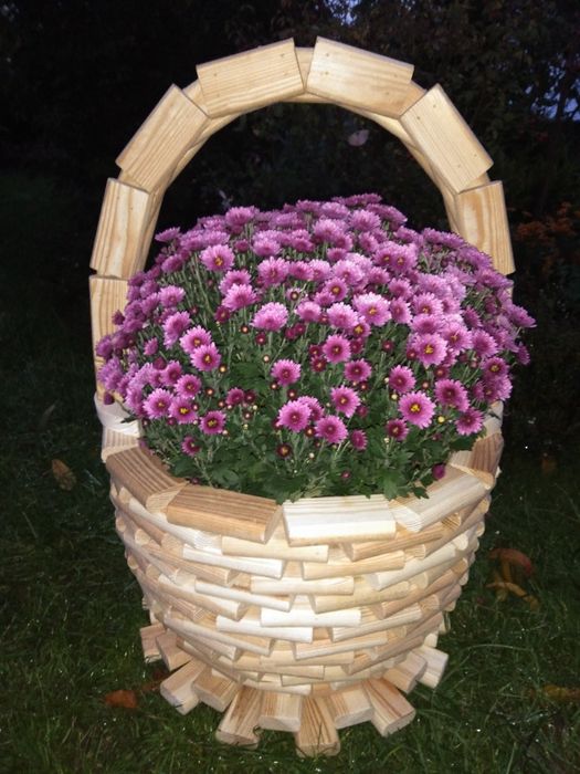 Donica doniczka drewniana kosz