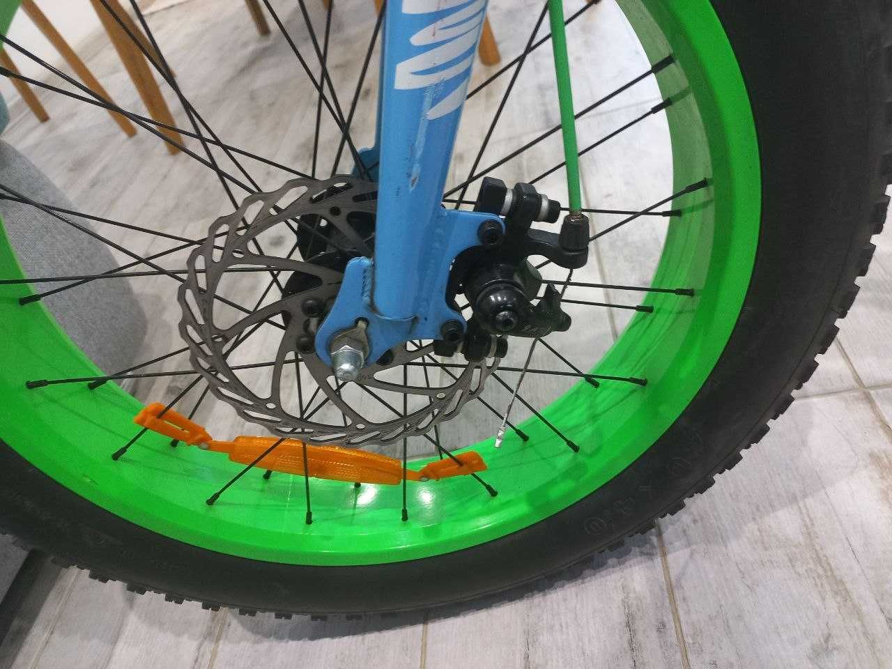 Велосипед INDIANA Fatbike 20" Blue-Green (алюміній, Shimano)