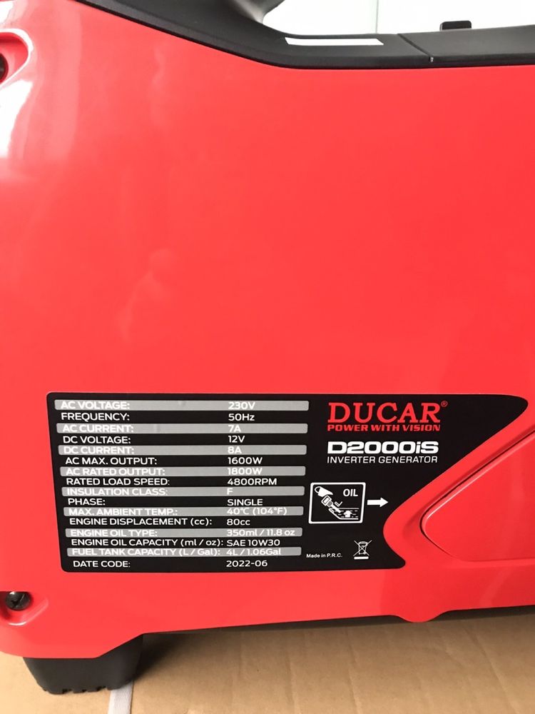Инверторний генератор Ducar D 2000iS 1.6/1.8 кВт