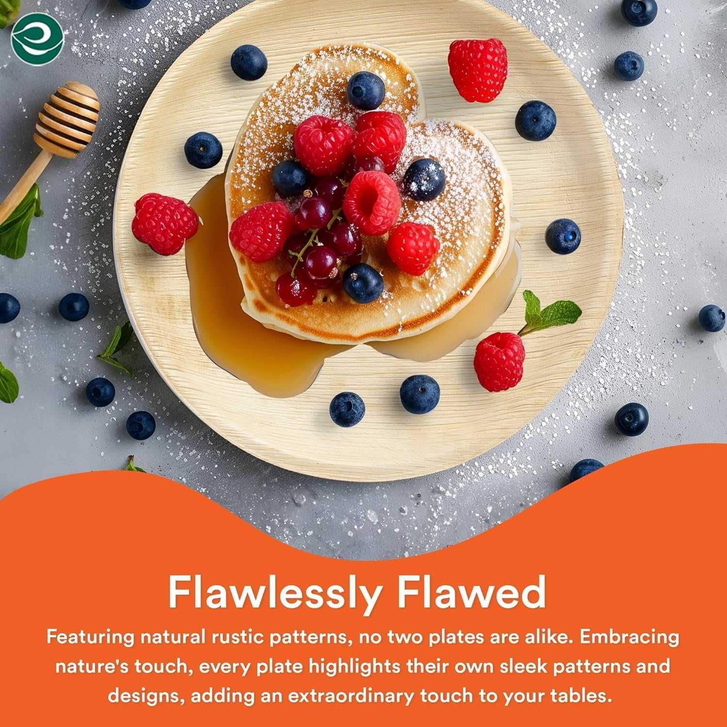 Zestaw talerzy jednorazowych , BIO z liści palmowych, kompostowalne