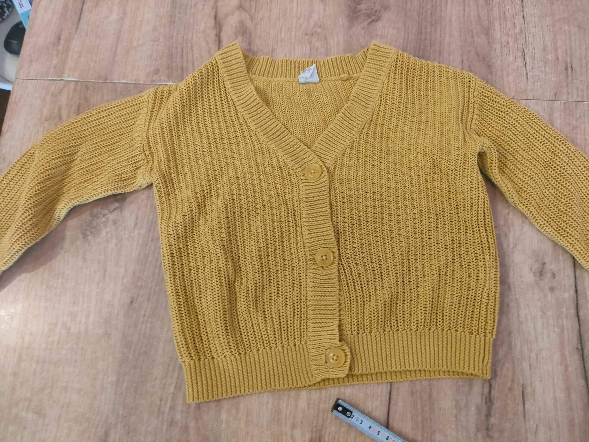 Sweter cool club musztardowy rozpinany na guziki 116 sweterek