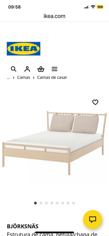 Cama Ikea 140/200 com colchao - como novo