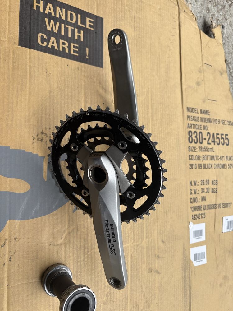 Korby Shimano Deore LX m582 Suport Hollowtech II Blaty sprawne xt slx