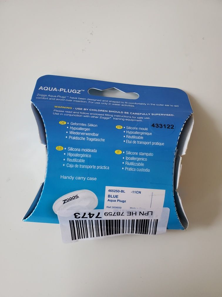 Zatyczki do uszu Zoggs Aqua Plugz na basen Nowe
