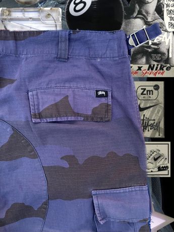 Vintage Stussy Blue Cargo Camo Pants
