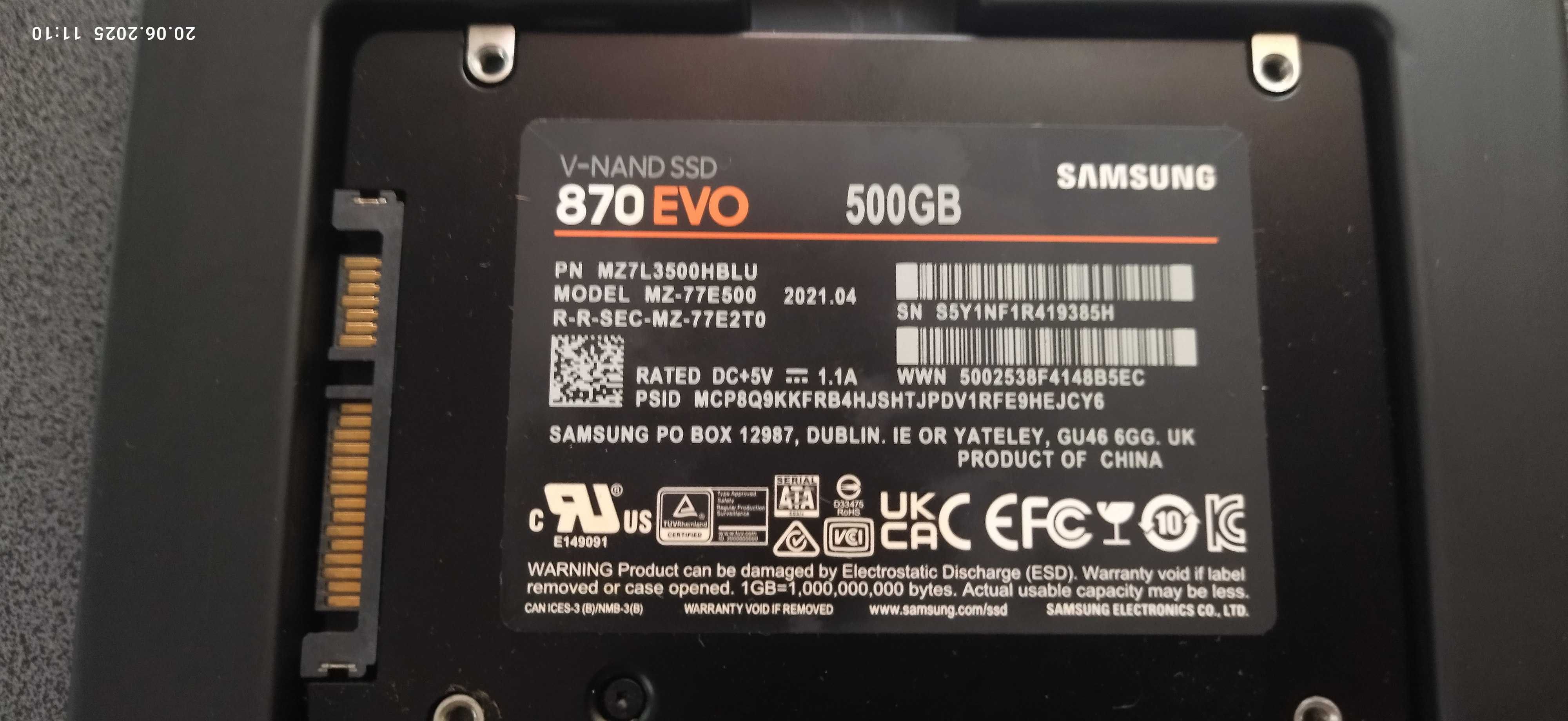 Samsung 870 Evo-Series 500 GB, Samsung 970 Evo Plus 500GB, Samsung 980