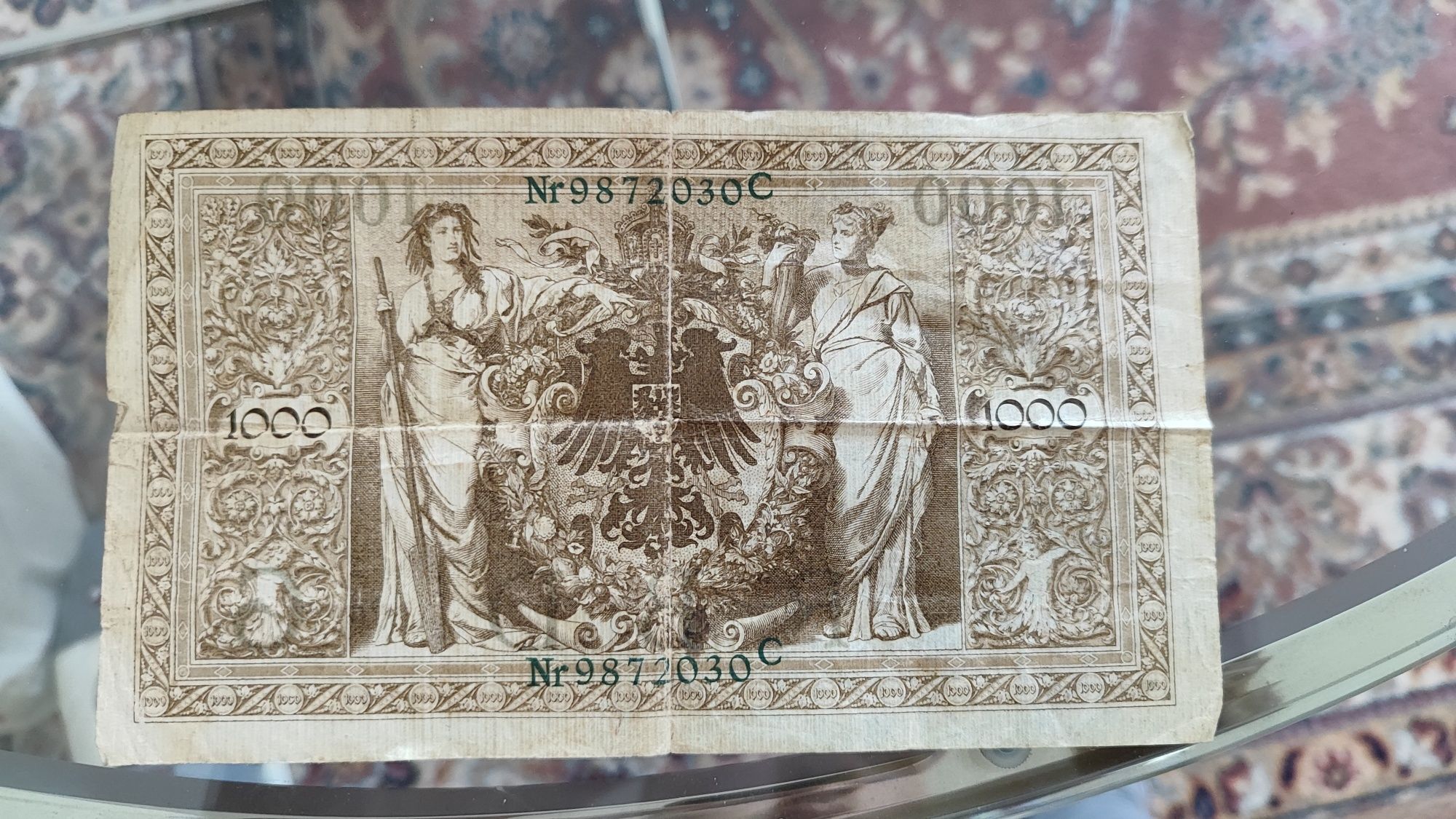 1000 marek niemieckich rzadka seria c oryginał banknot