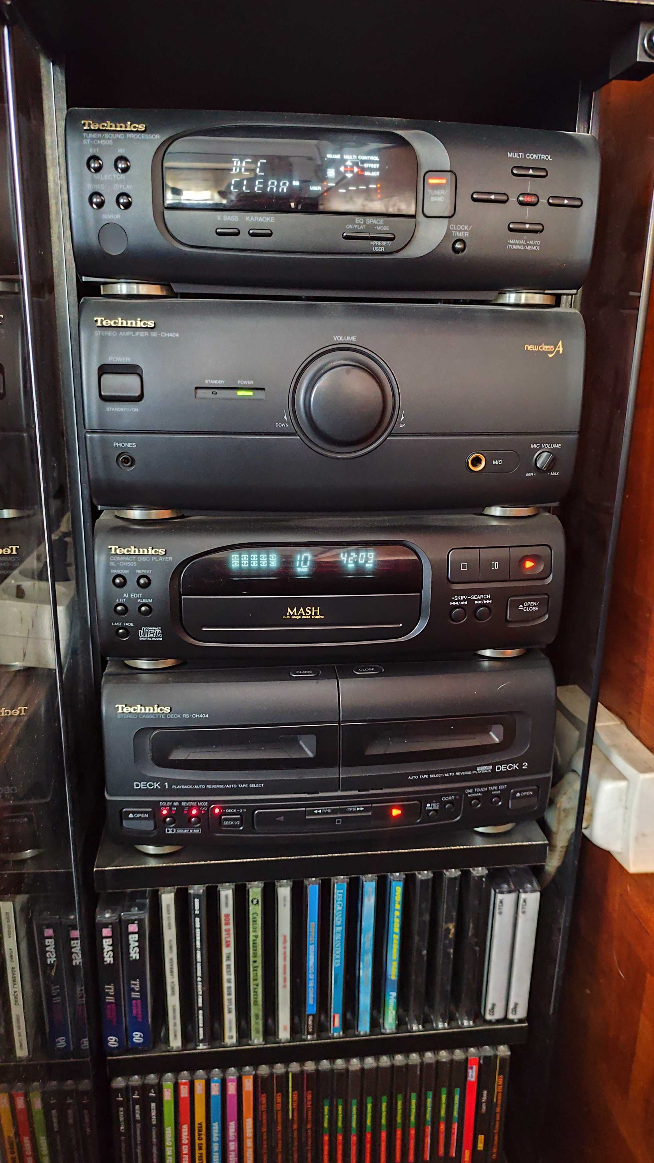 Aparelhagem Techincs Mini, com móvel original - Vintage