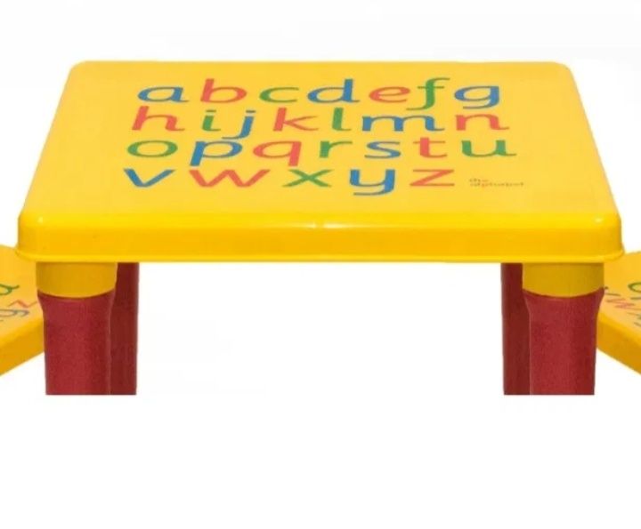 Nowy Zestaw Mebli dla Dzieci Stolik+2 Krzesła Abecadło dziecięce