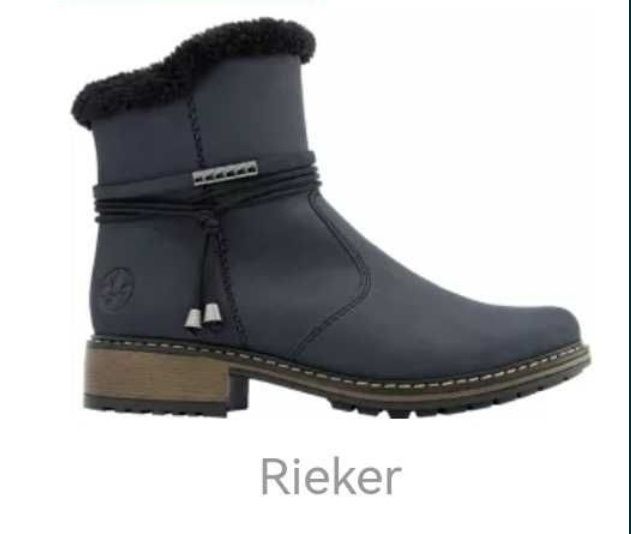 Krótkie kozaki, botki damskie Rieker