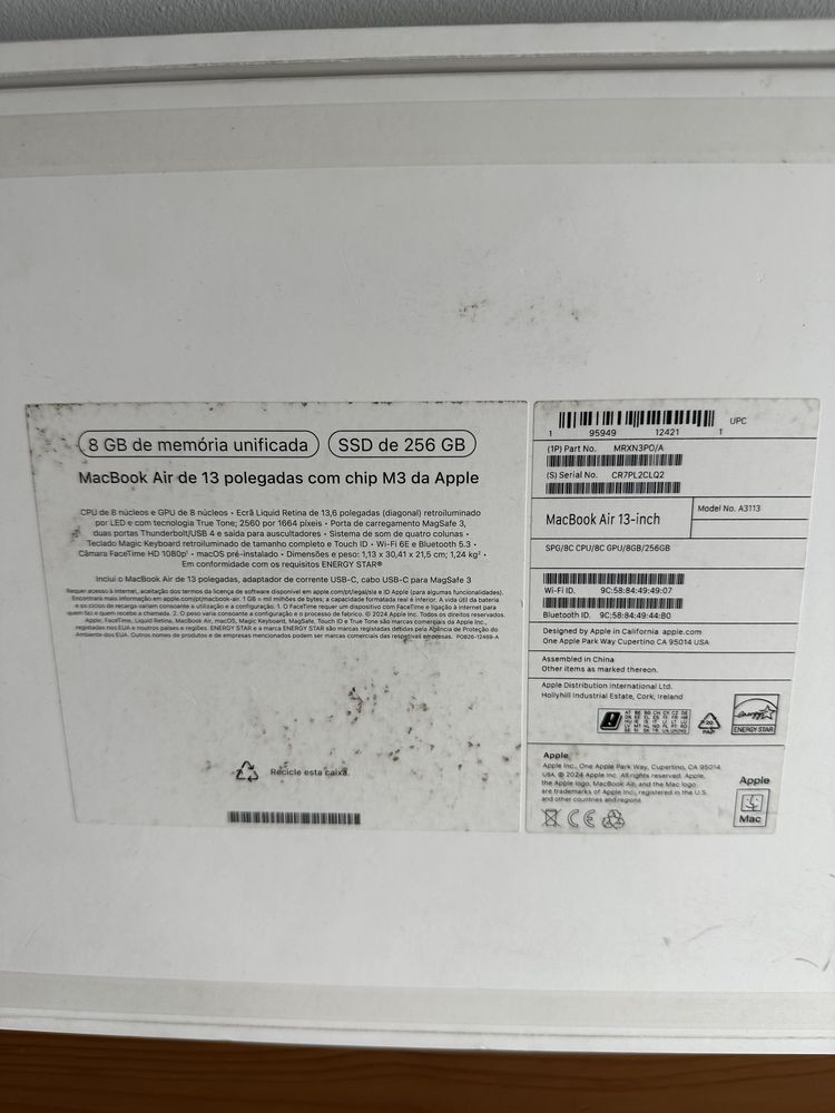 Macbook Air M3 256gb Novo