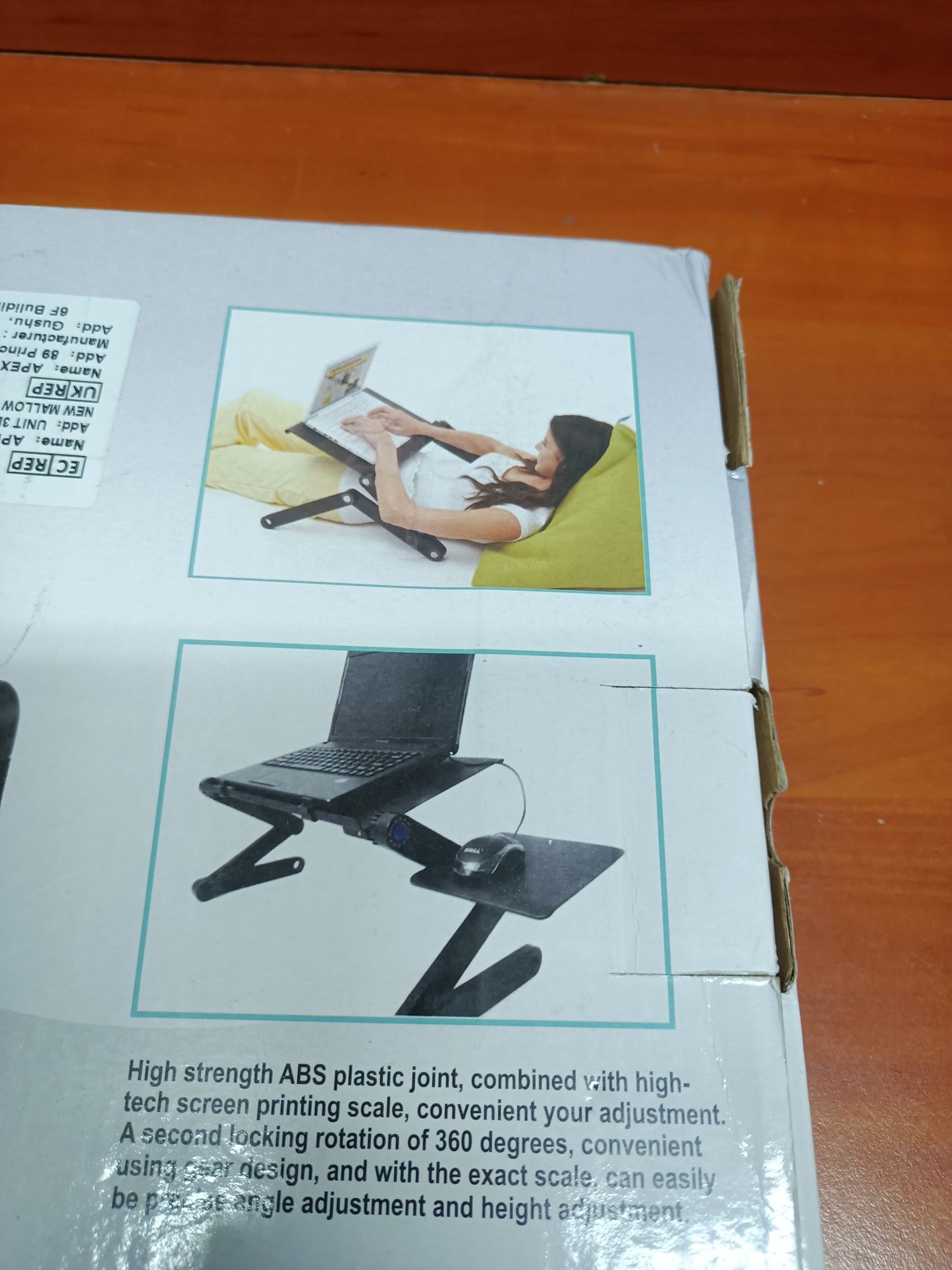 Stolik do laptopa gamingowy z podstawką na mysz aluminiowy