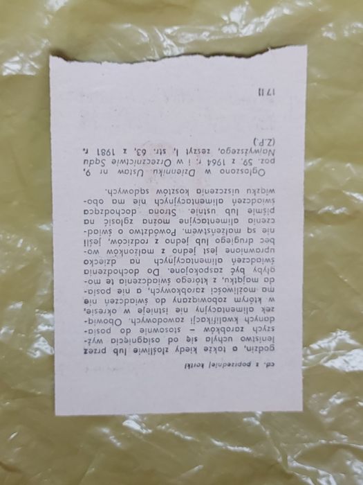 Kalędarz stara kartka z kalendarza 1985rok
