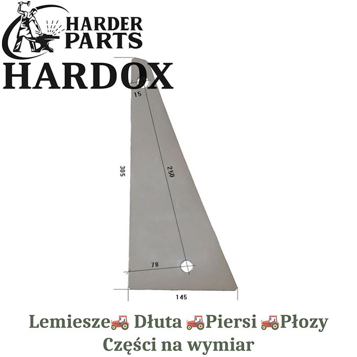 Pierś Dowdeswell HARDOX 1462.498/P części do pługa 2X lepsze niż Borow