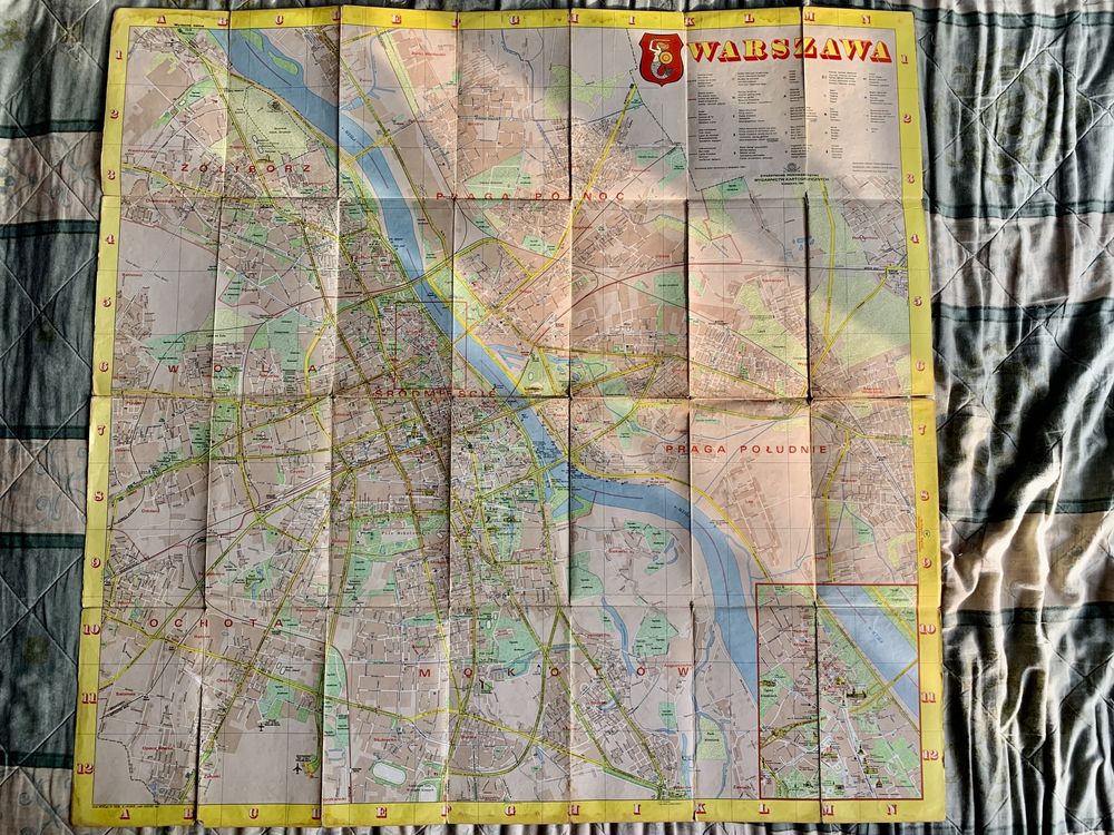 Mapa Warszawy 1981r. Antyk PRL