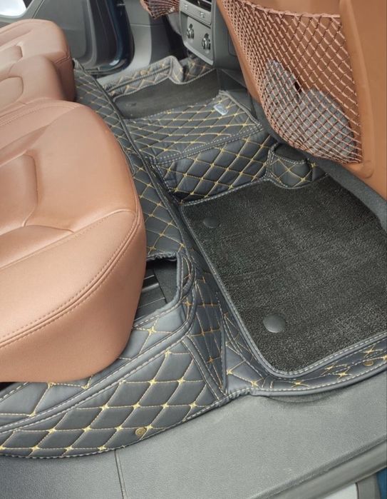 Килимки 3D салону Jaguar I-Pace | екошкіра, індивідуальний крій