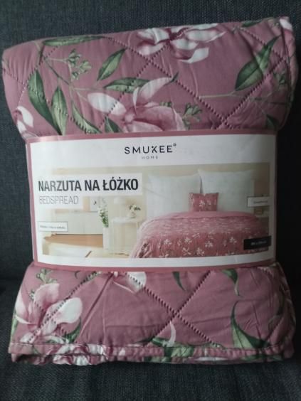 Narzuta dekoracyjna SMUKEE wzór kwiaty magnolie 220/200cm