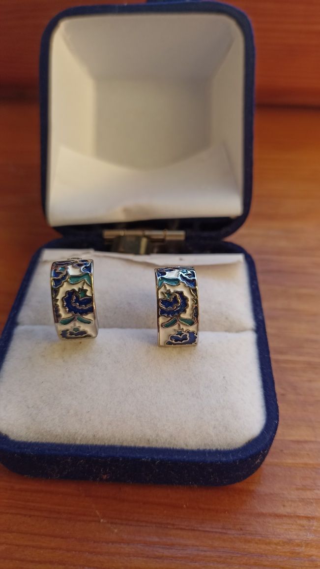 Серьги,сережки  с эмалью 925 проба