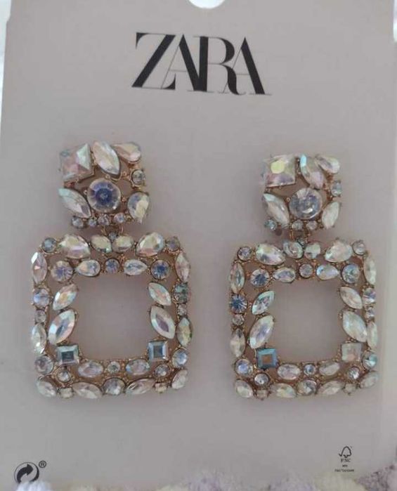 Zara/Bogato zdobione kolczyki wieczorowe z Madrytu, NOWE