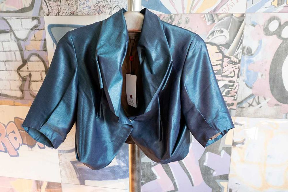 Bolerko z tafty na specjalne okazje, turkus – rozmiar 38