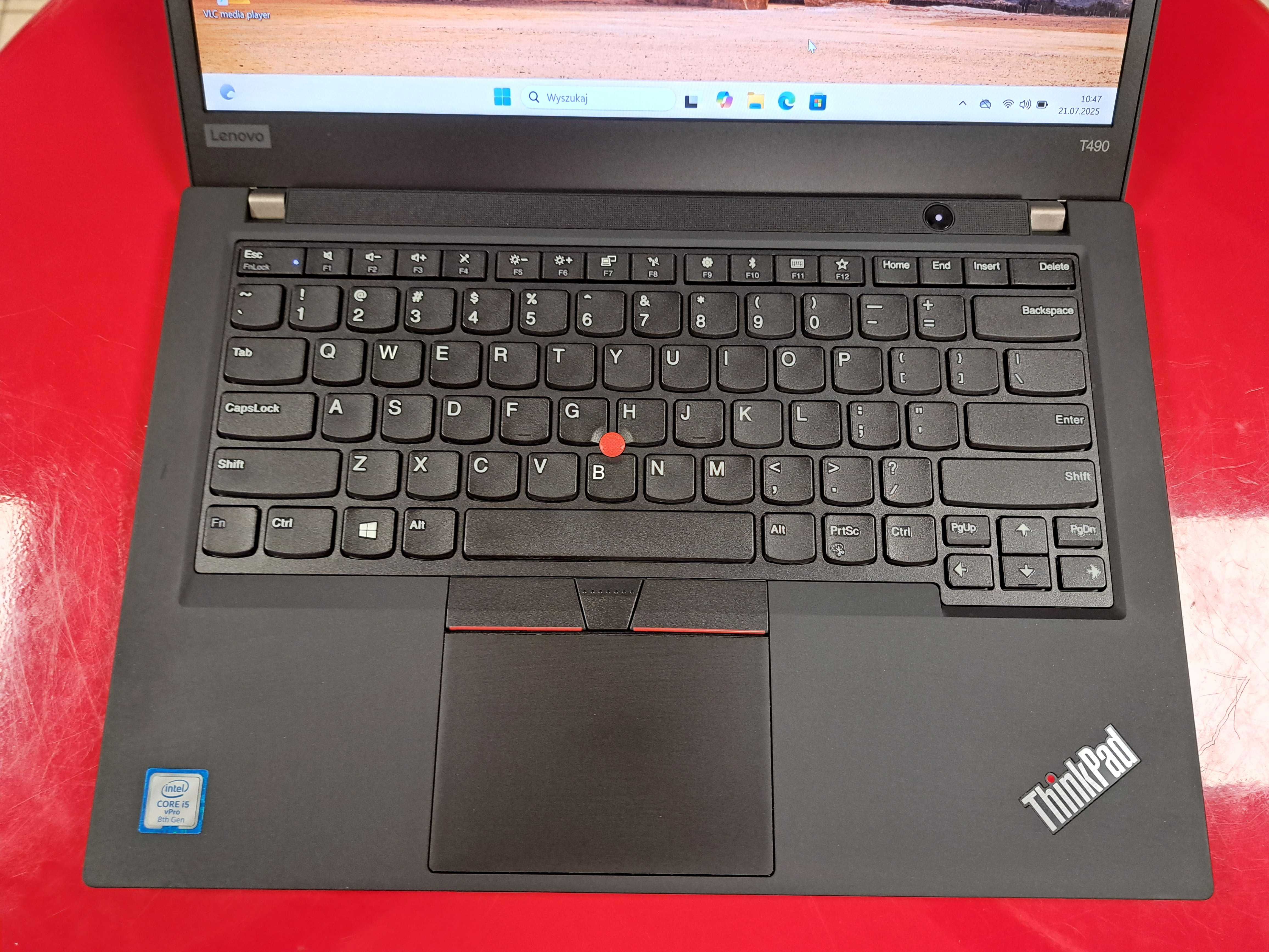 A-Klasa Laptop 14" Lenovo ThinkPad T490 i5-8gen 16GB 256SSD FHD Win11