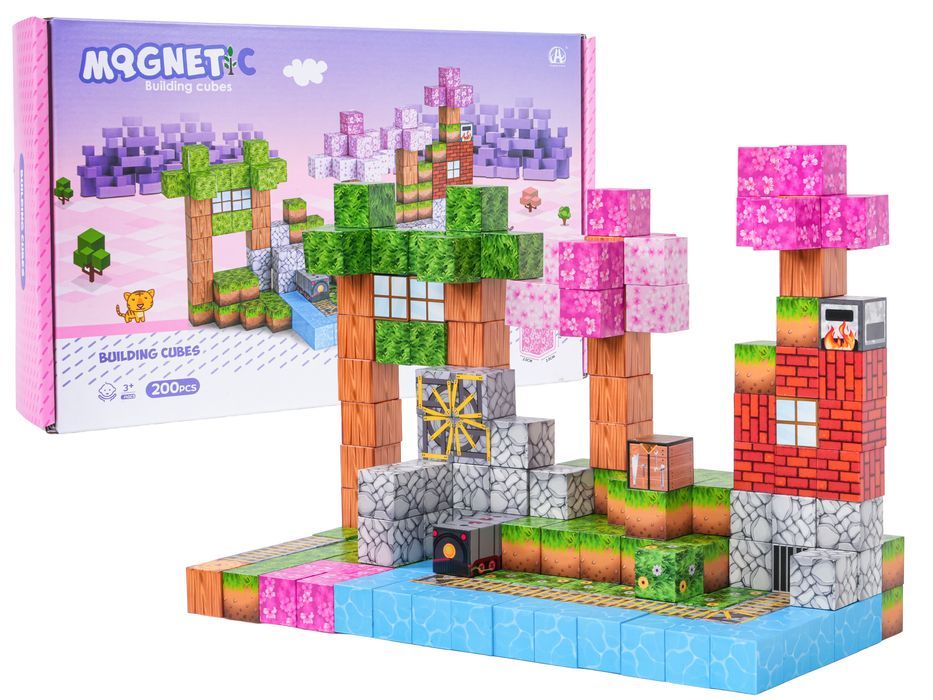 Zestaw Kostek, Klocków Magnetycznych 200El.
