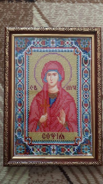 Іменна ікона Софія бісером/ Ікона Софія бісером