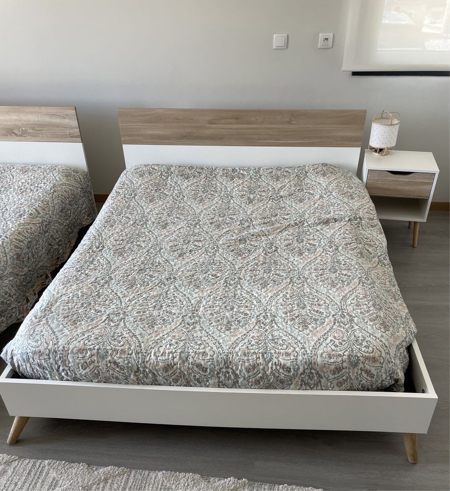 Cama casal estilo nordico elegante