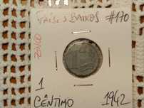 Países Baixos - moeda de 1 cêntimo de 1942 em zinco