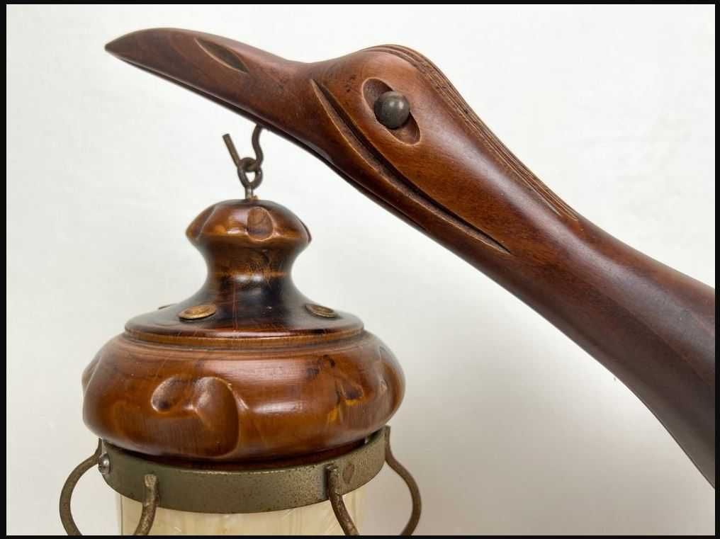 Lampa stołowa Heron w stylu art déco czapla Aldo Tura lata 40 XX