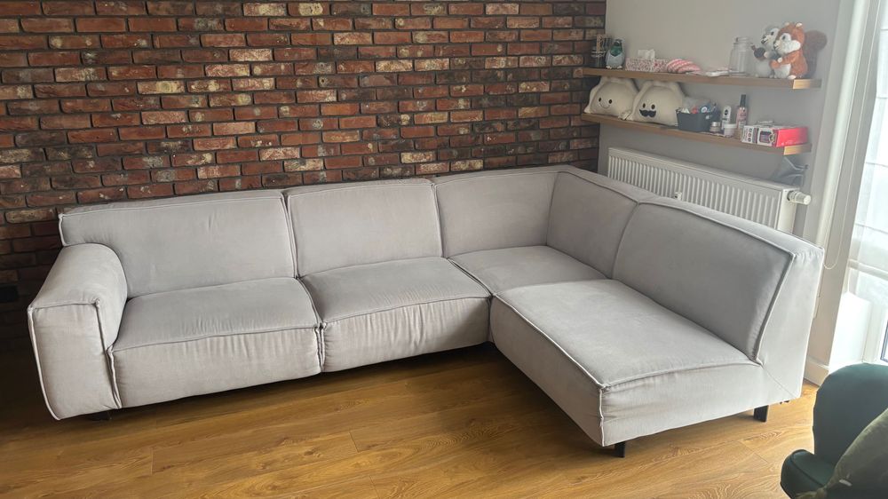Narożnik modułowy szary kanapa sofa MTI FURNINOVA 286cm x 188cm x 76cm