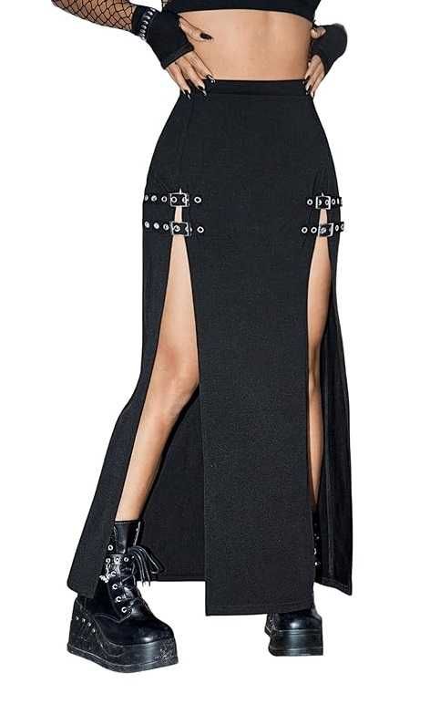 Spódnica goth klamry wycięcia dollskill witch killstar