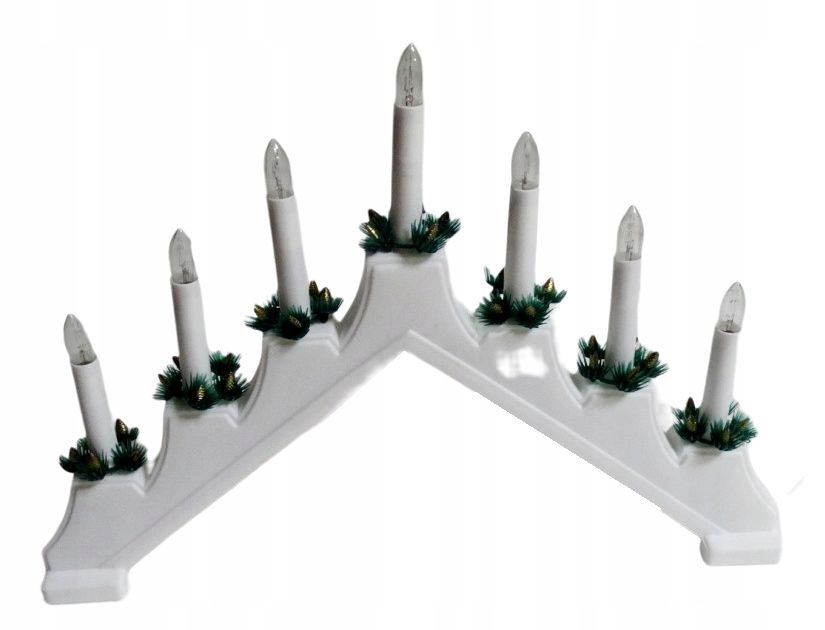 Świąteczny Świecznik Adwentowy Ozdoba Dekoracja Świeczki Lampki 7 Led