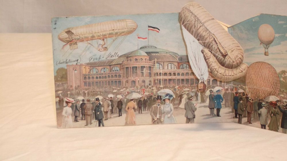 Postal RARO de Feira de Aviação Alemã 1909