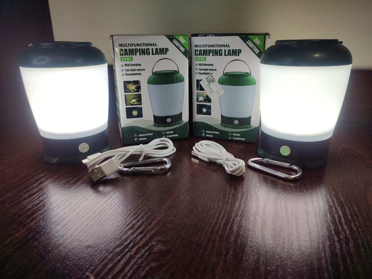 Фонарь, ліхтар, лампа для кемпінгу 360° USB Green (LY01)