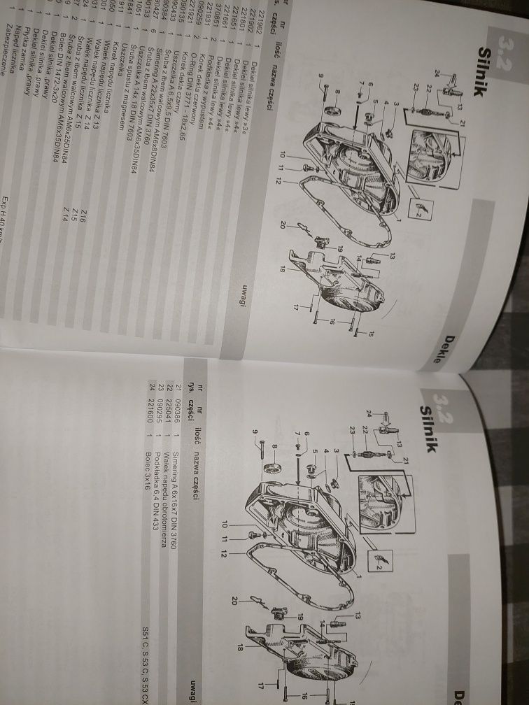 Instrukcja obsługi katalog czesci rama silnik simson s51