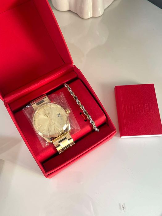 Złoty zegarek Diesel + bransoletka