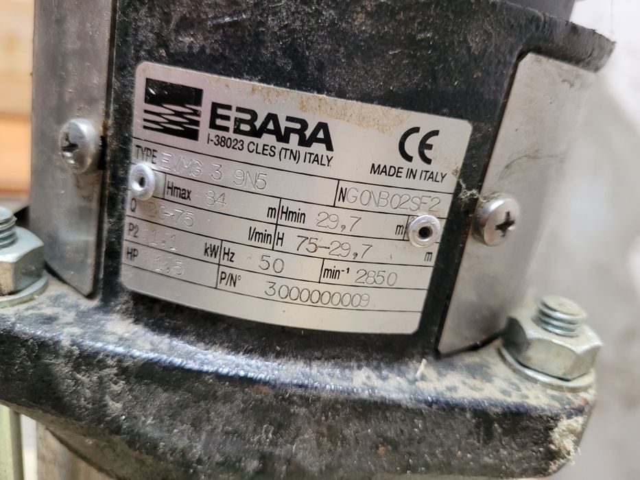Pompa do wody ebara pionowa ebara nierdzewna