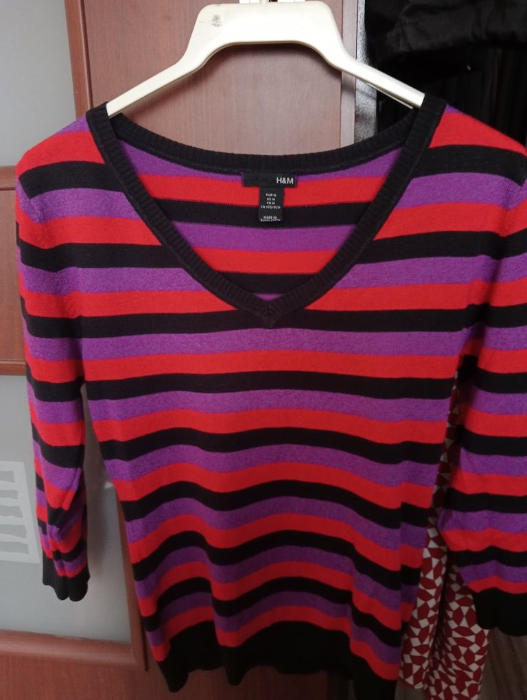 Kolorowy sweter w pasy H&M