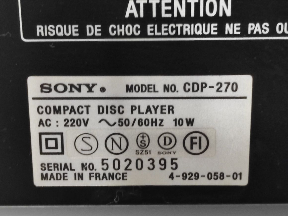 Odtwarzacz CD Sony CDP-270