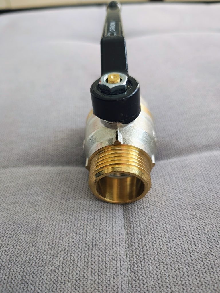 Zawór kulowy ECONO G 3/4 GW - G 3/4 GZ PN25, mosiądz niklowany, PTFE