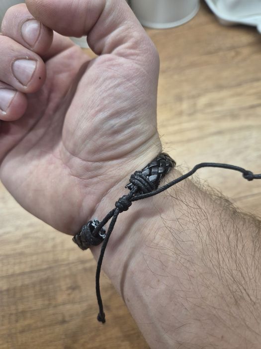 Bransoletka skórzana męska